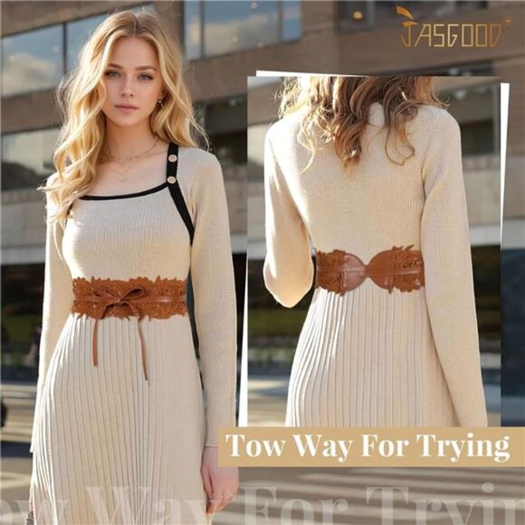 Women Lace Waist Belt Corset Waist Band Belt For Dress Obi Bowknot main image 5